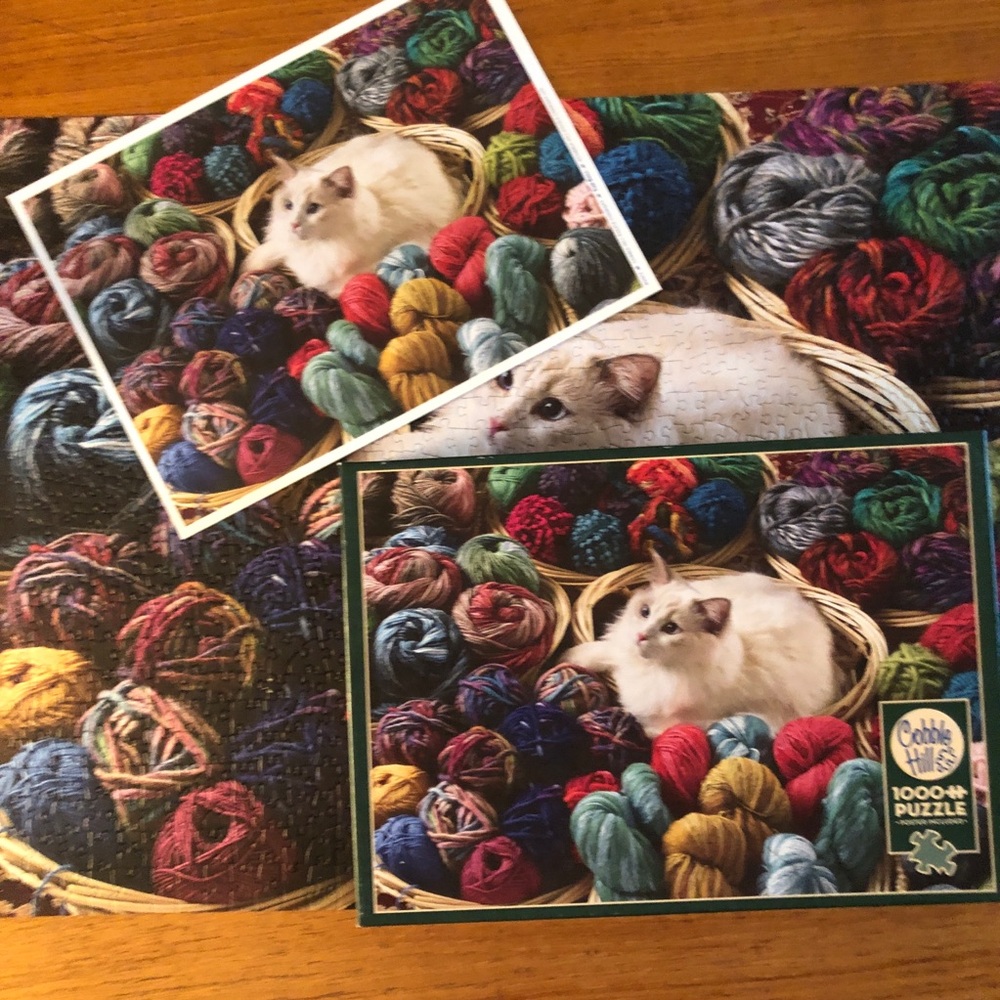 Yarn and Cat Cobble Hill 1000 Piece Jigsaw Puzzle - Picture 3 of 6